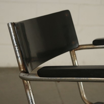 Group Of Six Chairs Plywood Metal Plastic Wood Italy 1930s 1940s