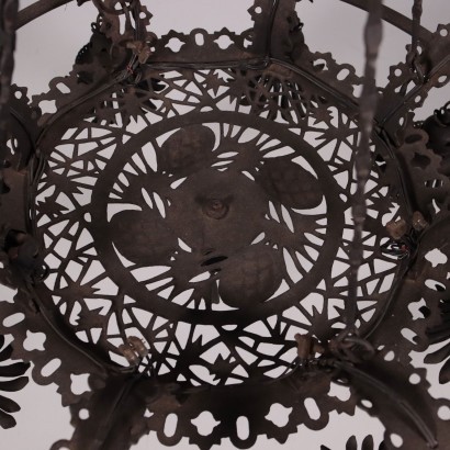 Alessandro Mazzucotelli Chandelier Iron Milan 19th-20th Century