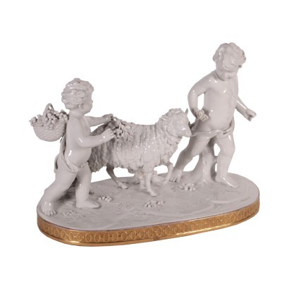 Groupe en Porcelaine blanche de Capodimonte Italie Premier '900