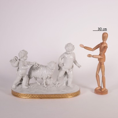 Groupe en Porcelaine blanche de Capodimonte Italie Premier '900