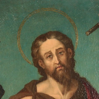 Saint John The Baptist Oil On Panel Central Italy School 1500 1600