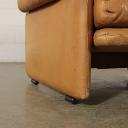 Pair Of Armchairs Tobia Scarpa Foam Leather 1960s 1970s