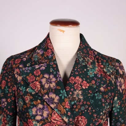 Vintage Blazer with Flowers Cotton 1980s