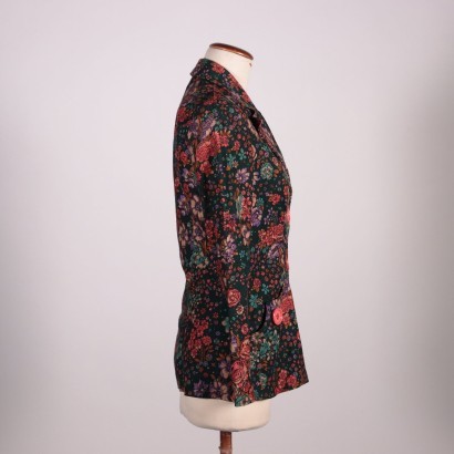 Vintage Blazer with Flowers Cotton 1980s