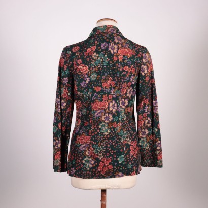 Vintage Blazer with Flowers Cotton 1980s