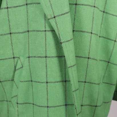 Vintege Green Wool Midseason Coat Italy 1980s-1990s