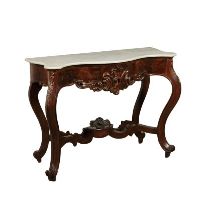 Neapolitan Louis Philippe Console Mahogany Italy 19th Century