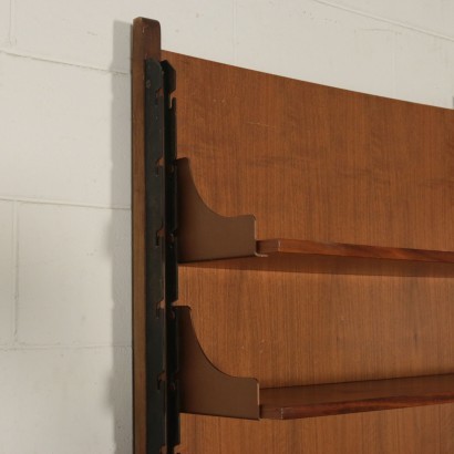 Bookcase Tanganika Walnut Veneer Metal Italy 1960s Italian Production