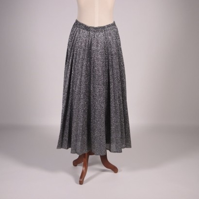 Vintage Long Silver Skirt Viscosa Italy 1980s-1990s