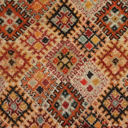 Vintage Carpet Wool Cotton Morocco 1980s-1990s