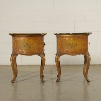 Pair of Venice Barocchetto Revival Bedside Tables Italy 20th Century