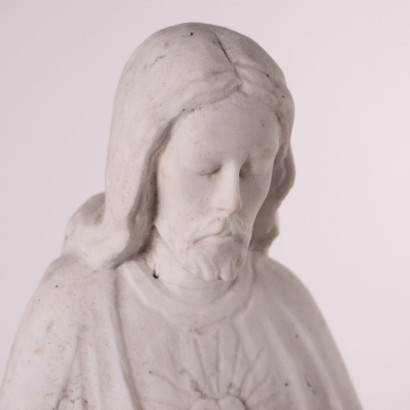 Marmorstatue des Heiligen Herzens Jesus Italien XIX-XX Jhd