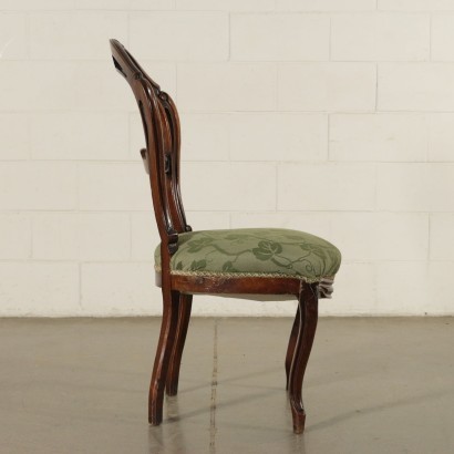 Group of 6 Louis Philippe Chairs Walnut Padded Italy 19th Century