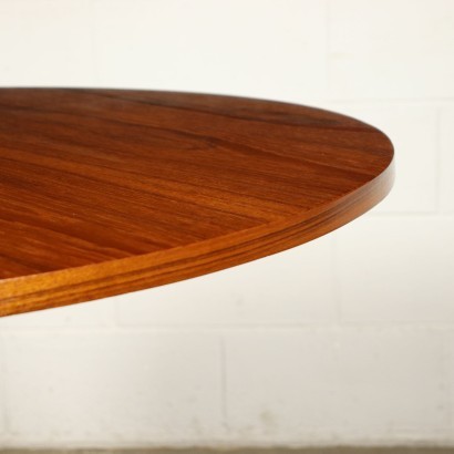 Table Teak Veneer Metal Italy 1960s