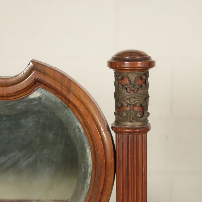 Pair of Revival Bedside Tables Mahogany Mirror Marple Italy 20th Cent