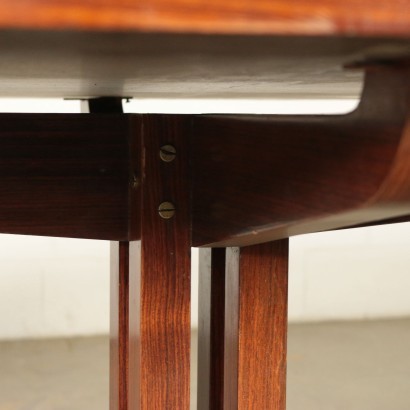 Table Ovale Sergio Mazza Placage palissandre Laiton Italie Années 60