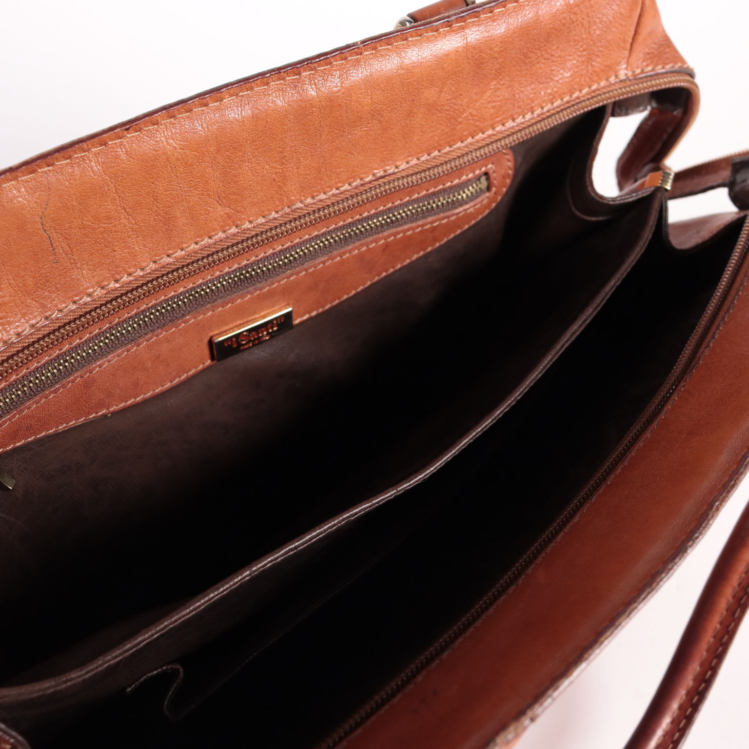 I Santi Vintage Tasche Leder Italien 1980er