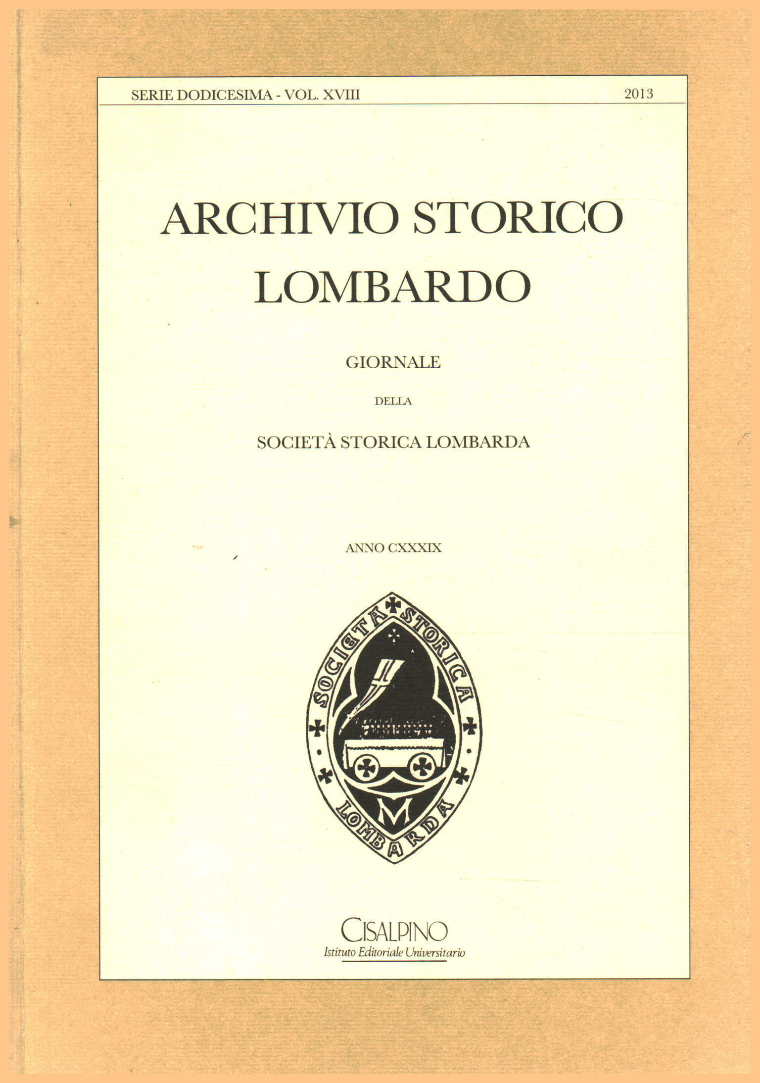 Archivo histórico lombardo. Periódico de sociedad, AA.VV