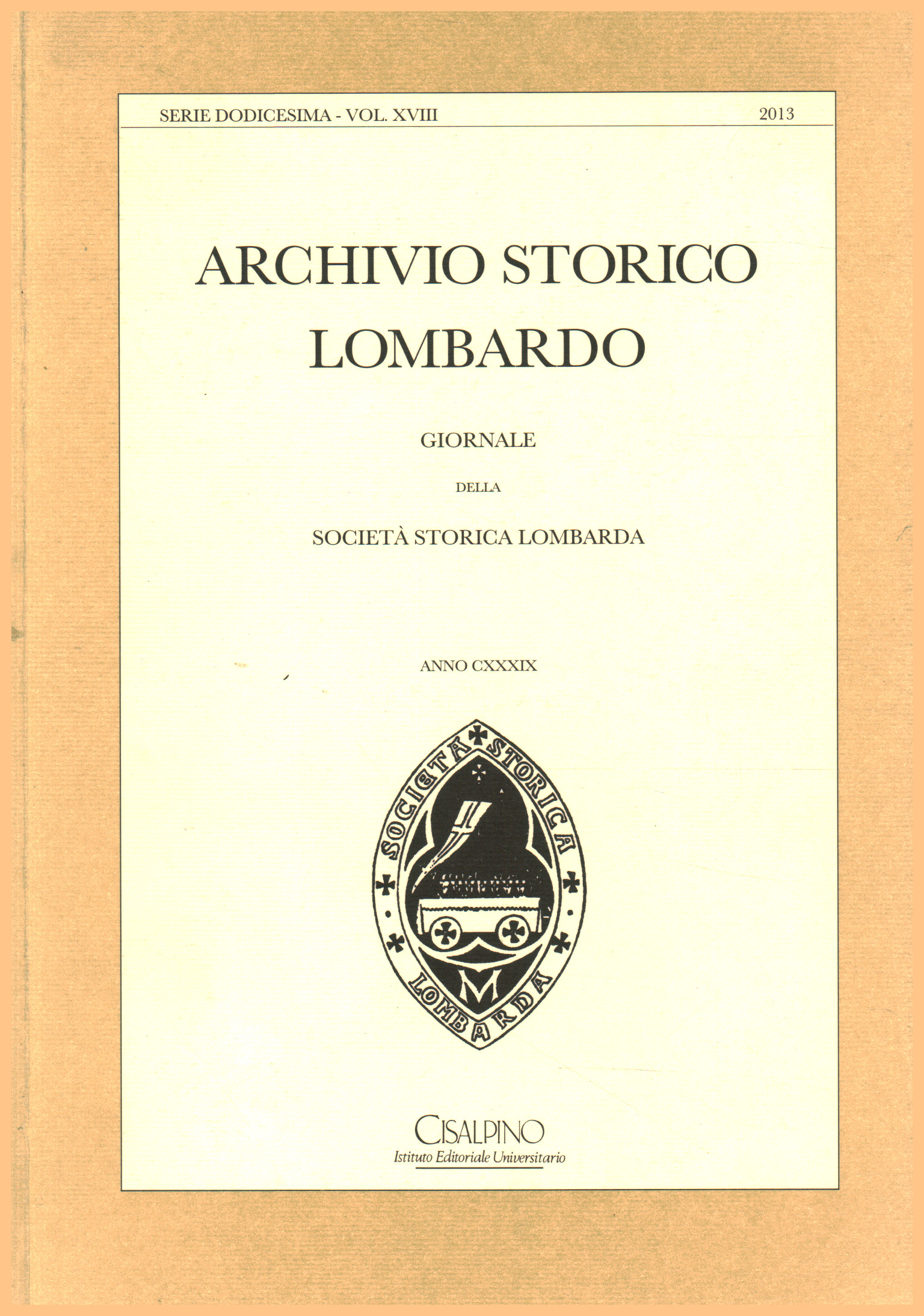 Archivo histórico lombardo. Periódico de sociedad, AA.VV