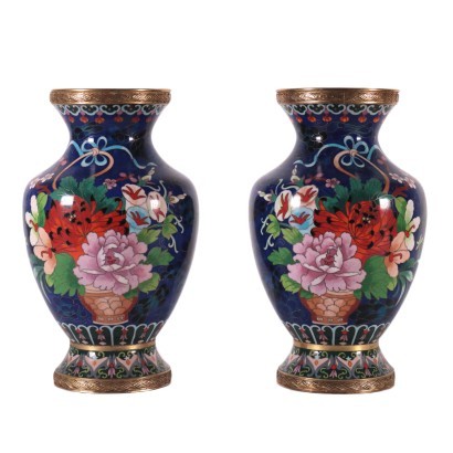Pair of Cloisonné Vases China 20th Century