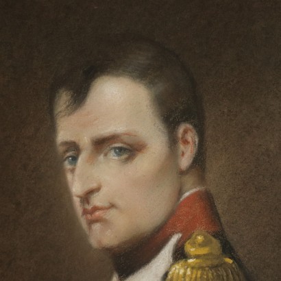 Portrait Of Napoleon Bonaparte Pastel On Paper Late '800 Early '900