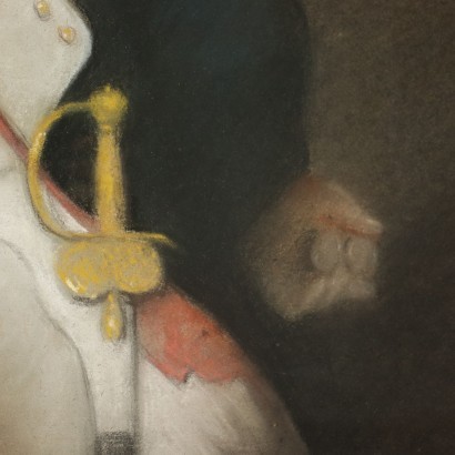 Portrait Of Napoleon Bonaparte Pastel On Paper Late '800 Early '900