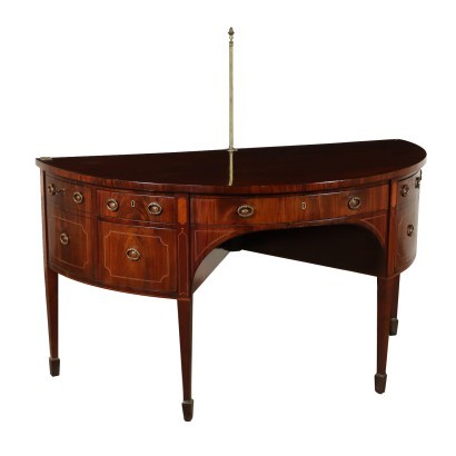 English George III Sideboard Mahogany Maple Ebony Bro Brass About 1790