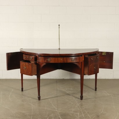 English George III Sideboard Mahogany Maple Ebony Bro Brass About 1790