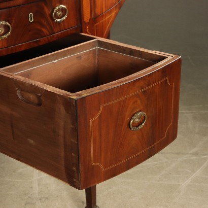 English George III Sideboard Mahogany Maple Ebony Bro Brass About 1790