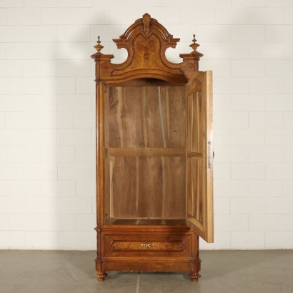 Umbertino Wardrobe Solid Walnut Walnut Veneer Italy 19th Century