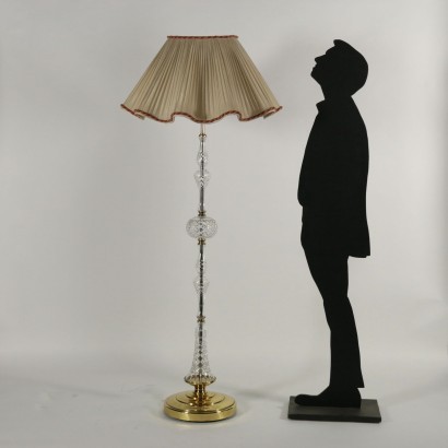 Floor Lamp Brass Crystal Italy 20th Century