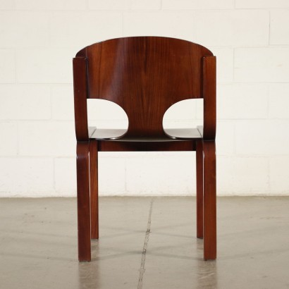 Group Of Five Chairs Veneered Wood Italy 1980s