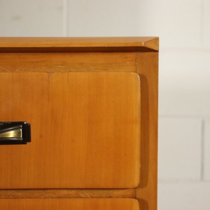 Chest of Drawer Mahogany Veneer Brass Mirror Italy 1960s