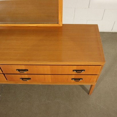 Commode avec miroir Placage d'Acajou Laiton Italie Années 60