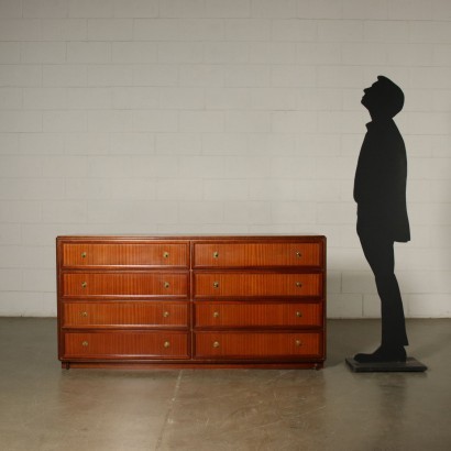 Chest of Drawers Mahogany Veneer Brass Italy 1960s-1970s