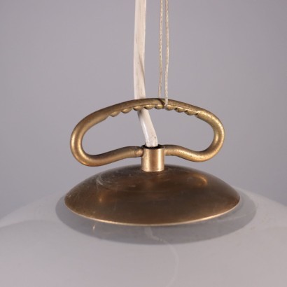 Lamp Brass Blown Glass Italy 1980s Italian Production