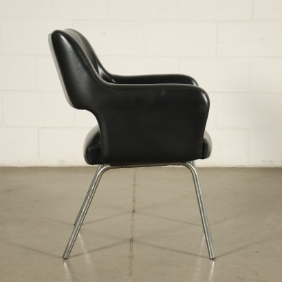 Fauteuil Mousse Similicuir Métal chromé Italie Années 50-60