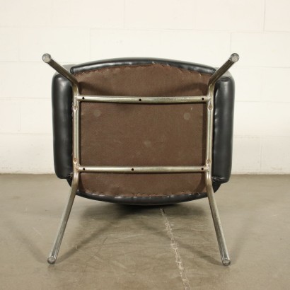 Small Armchair Chromed Metal Foam Leatherette Italy 1950s-1960s