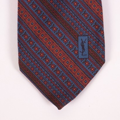 VIntage Geometrical YSL Tie Silk France 1960s-1970s