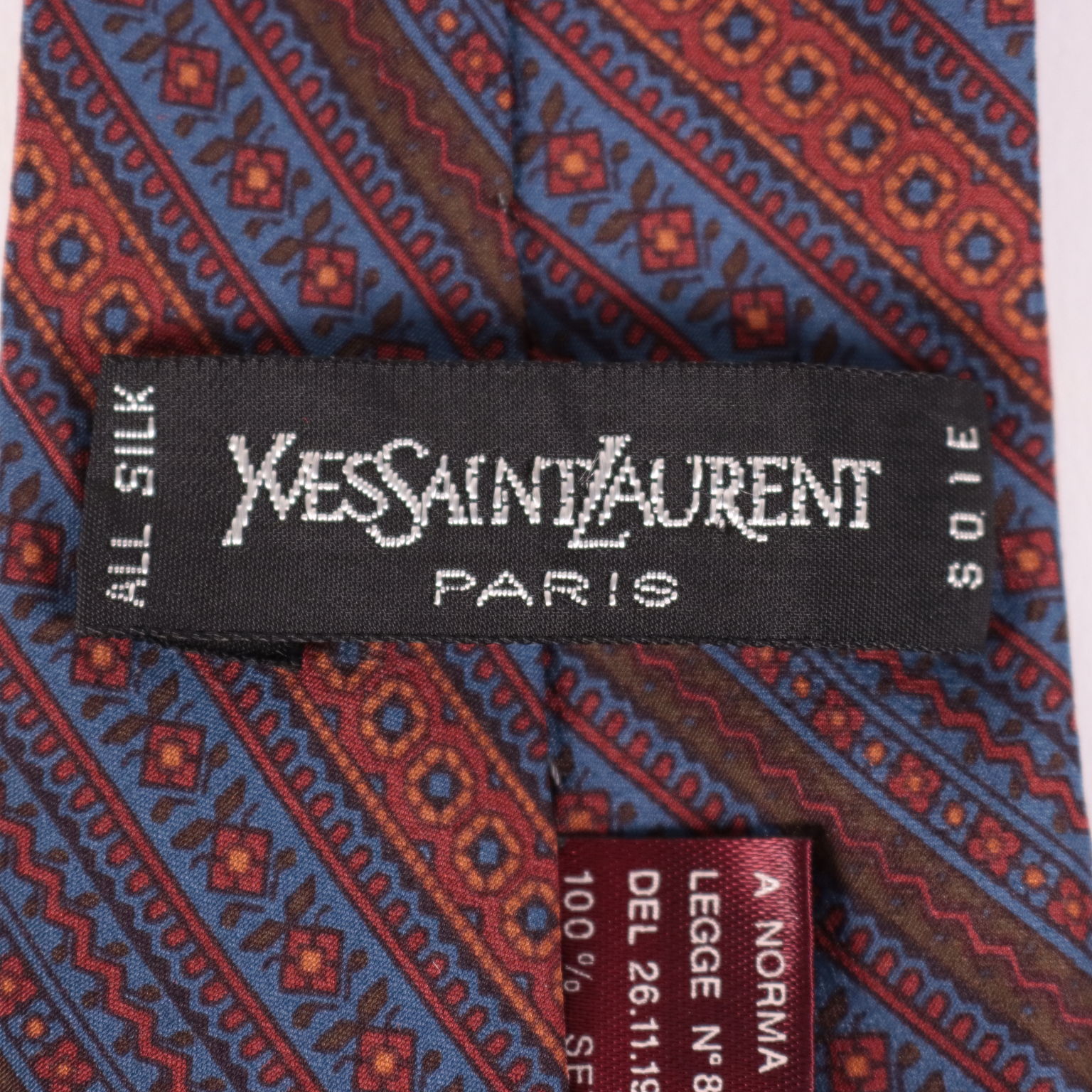 YSL Vintage Tie Geometric Pattern Apparel Vintage dimanoinmano. It