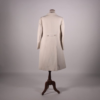 Vintage White Wool Coat Italy 1960s-19670s