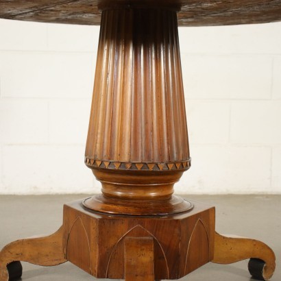 Lombard Restoration Table Walnut Veneer Marple Italy 19th Century