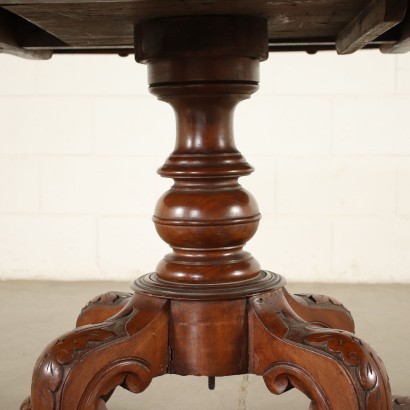 Victorian Sailing Table Mahogany Walnut Burl Veneer England 19th Cent