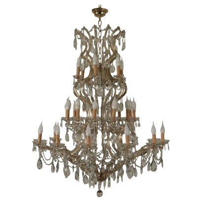 Chandelier In The Style Of Maria Theresa Glass Italy 20th Century