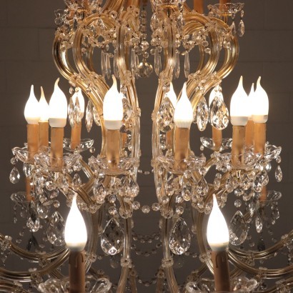 Chandelier In The Style Of Maria Theresa Glass Italy 20th Century