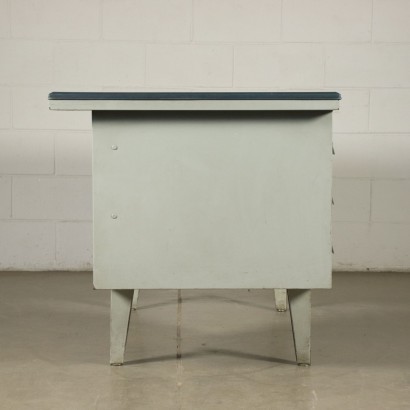 Desk Metallic Enamelled Leatherette Italy 1960s-1970s