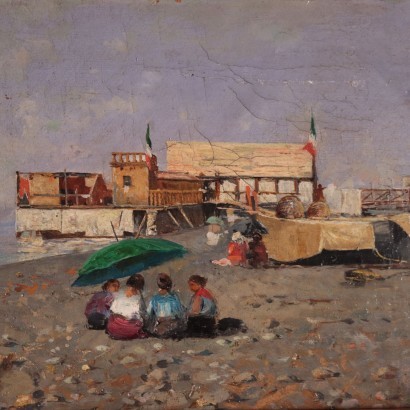 Vincenzo Caprile Oil on Canvas 20th Century