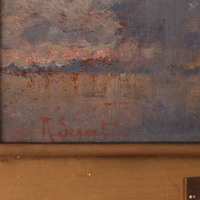 Marine of Rafael Senet Oil on Canvas 19th Century