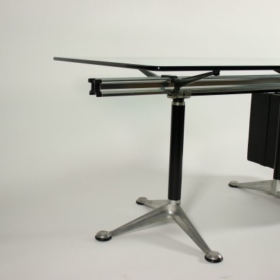 Herman Miller Bruce Burdick Desk Aluminum Metal Glass 1970s 1980s