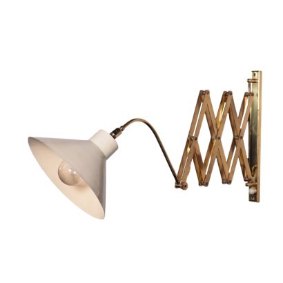 Lamp Enamelled Aluminum Brass Italy 1950s